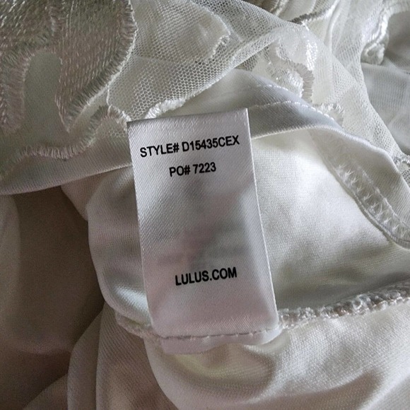 Lulus Small In the Moment White Embroidered Dress Lace V Neck Sleeveless Mini - Picture 14 of 14